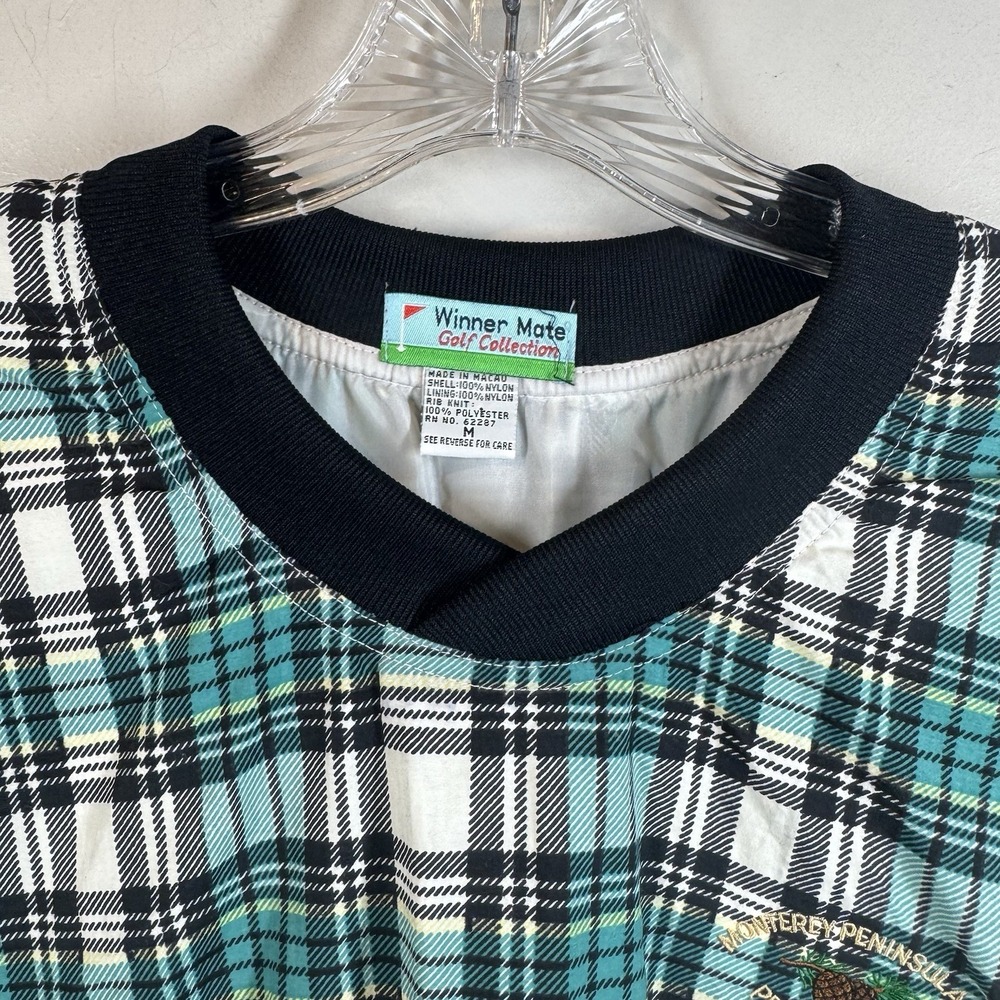 Winner Mate Golf Collection Monterey Peninsula CC Pebble Beach Pullover Plaid M - Picture 3 of 16